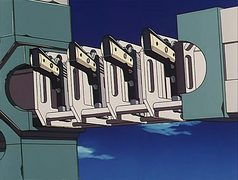 Four Grader handguns in the storage position before rotating outwards.