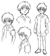 Young Wolfwood's design in the 1998 anime.