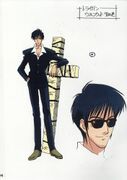 Wolfwood's design in the 1998 anime with color.